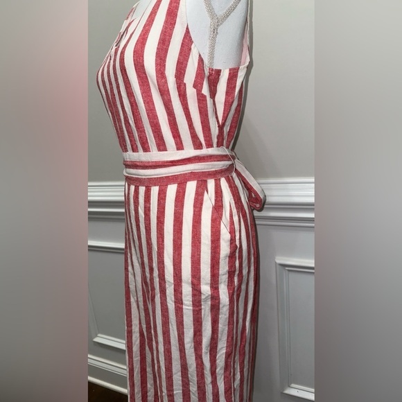 J. Crew Striped Sleeveless Romper Linen Blend size 8 - Picture 4 of 9